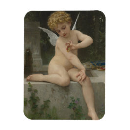 Cupido met een vlinder (door Bouguereau) Magneet