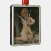 Cupido met een vlinder (door Bouguereau) Metalen Ornament (Rechts)