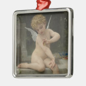 Cupido met een vlinder (door Bouguereau) Metalen Ornament (Links)