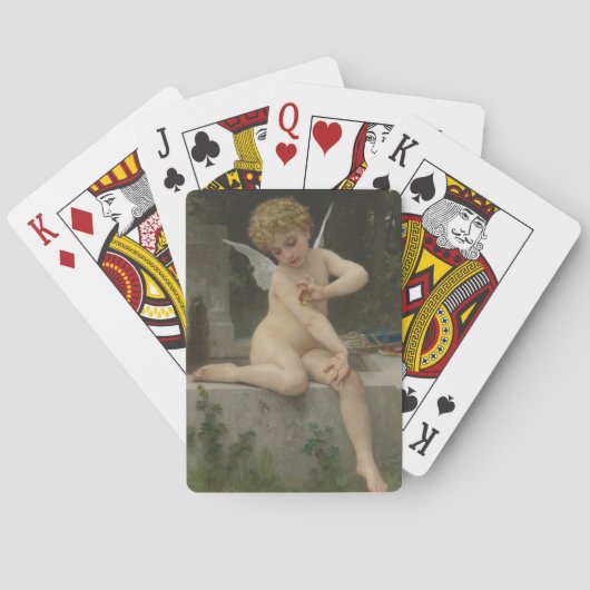 Cupido met een vlinder (door Bouguereau) Pokerkaarten (Achterkant)