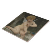 Cupido met een vlinder (door Bouguereau) Tegeltje (Zijkant)