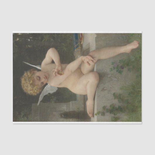 Cupido met een vlinder (door Bouguereau) Tissuepapier (Voorkant)