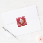Cupido met pijl en boog vierkante sticker (Envelop)