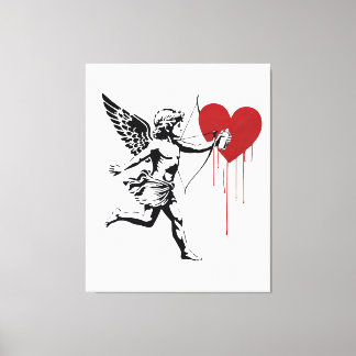 Cupido met spuitbus canvas afdruk