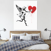 Cupido met spuitbus canvas afdruk (Insitu (Slaapkamer))