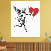 Cupido met spuitbus canvas afdruk (Insitu (Woonkamer))