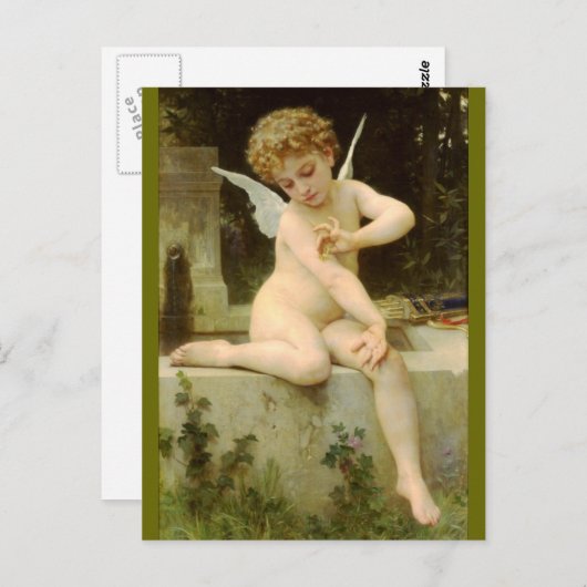 Cupido met Vlinder - Bouguereau Briefkaart (Voorkant / Achterkant)