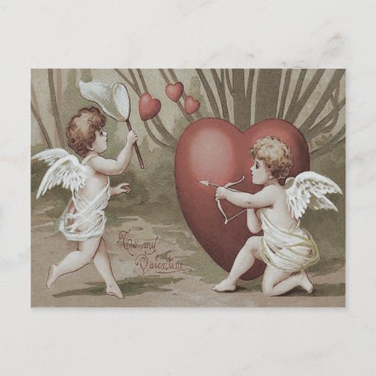 Cupido Net Hart Pijl Briefkaart (Voorkant)