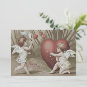 Cupido Net Heart Bow Arrow Bruiloft Uitnodiging (Staand voorkant)