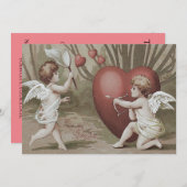 Cupido Net Heart Bow Arrow Bruiloft Uitnodiging (Voorkant / Achterkant)