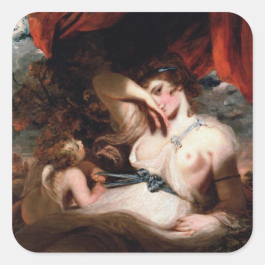 Cupido ontbinding van de zone van Venus Vierkante Sticker (Voorkant)