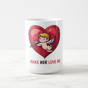 Cupido op Rode Hart Koffiemok