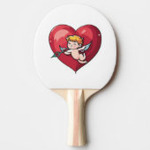 Cupido op Rode Hart Tafeltennisbatje (Voorkant)