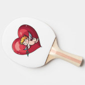 Cupido op Rode Hart Tafeltennisbatje (Zijkant)