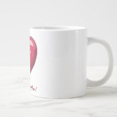 Cupido op Rood Hart met Roze Pijlhoofd Grote Koffiekop (Rechts)