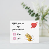 Cupido Potato Vine Check Ja of Nee Feestdagenkaart (Staand voorkant)