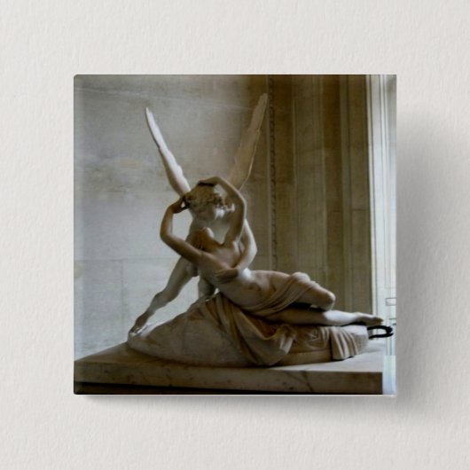 Cupido + Psyche Vierkante Button 5,1 Cm (Voorkant)