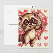 Cupido Raccoon Briefkaart (Voorkant / Achterkant)