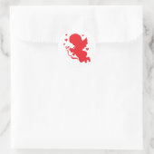 Cupido rood silhouet ronde sticker (Tas)