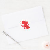 Cupido rood silhouet ronde sticker (Envelop)