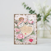 Cupido Rozen Roos Duif Hart Pijl Briefkaart (Staand voorkant)