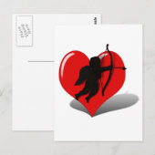 Cupido Silhouet & Hart Briefkaart (Voorkant / Achterkant)