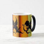Cupido Silhouette Angel met Heart Design Magische Mok (Voorkant rechts)