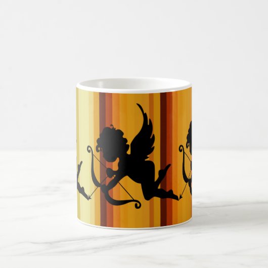 Cupido Silhouette Angel met Heart Design Magische Mok (Center)