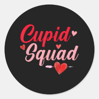 Cupido Squad Harts Funny Valentijnsdag Voor Ronde Sticker