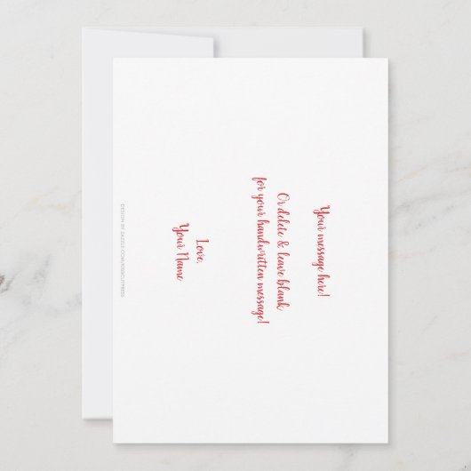 Cupido Valentijn Kaart. XOXO Aankondiging (Achterkant)