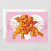 Cupido Valentijn Kaart. XOXO Aankondiging (Voorkant / Achterkant)