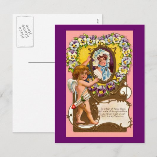 Cupido  Valentijns Briefkaart (Voorkant / Achterkant)