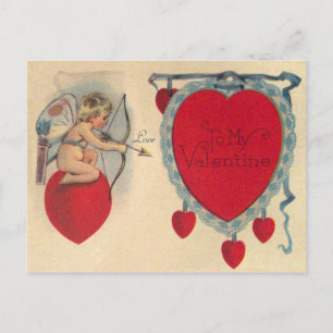 Cupido Valentijnsbericht Vintage Ansichtkaart Feestdagenkaart