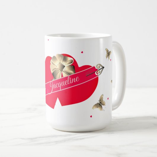 Cupido Valentijns's Hearts Mok (Voorkant rechts)