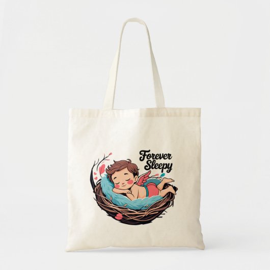 Cupido: voor altijd slaperig tote bag (Voorkant)
