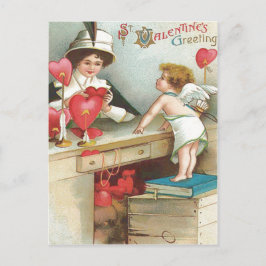 Cupido Vrouw Hart Winkelen Pijl Briefkaart