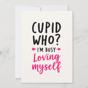 Cupido Wie? Ik Ben Te Busy Met Van Mijzelf Houden Feestdagenkaart