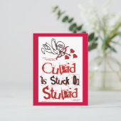 Cupido zit vast aan een stom Briefkaart tegen Vale (Staand voorkant)