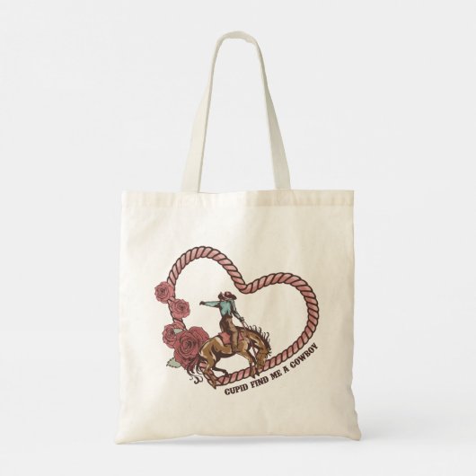 Cupido Zoek een cowboy voor me Tote Bag (Achterkant)