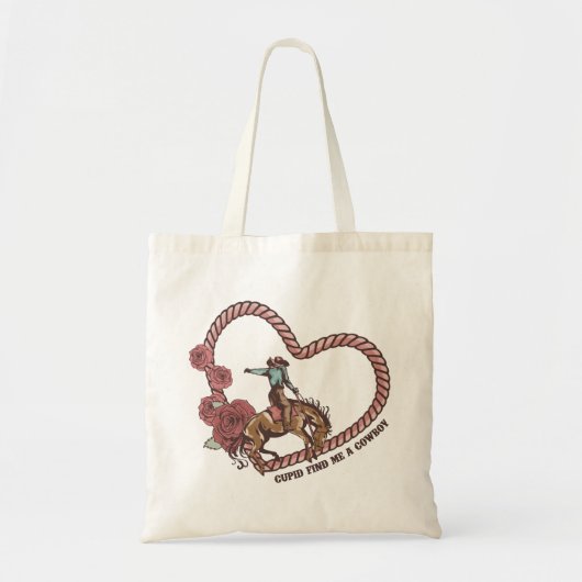 Cupido Zoek een cowboy voor me Tote Bag (Voorkant)