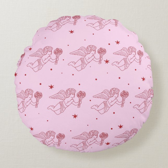 Cupidon  pattern rond kussen (Voorkant)