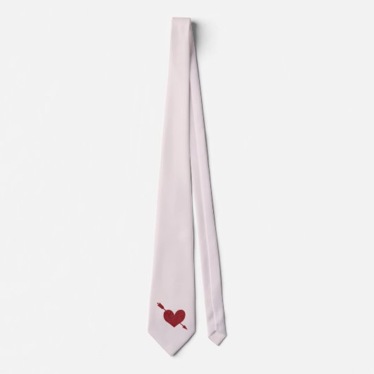 Cupido's Arrow in Heart Light Pink Stropdas (Voorkant)
