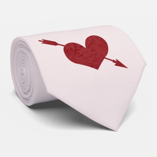 Cupido's Arrow in Heart Light Pink Stropdas (Opgerold)