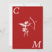Cupido's Arrow Red Vintage Wedding Kaart (Achterkant)