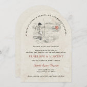 Cupido's Arrow Uitnodiging voor een bruiloft (Voorkant / Achterkant)