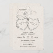 Cupido's Arrow Uitnodiging voor een bruiloft (Voorkant / Achterkant)