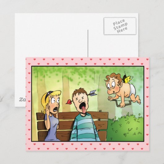 Cupido's Arrow-Valentijn Feestdagenkaart (Voorkant / Achterkant)