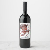 Cupido's charme aanpassen verjaardagsfeestje wijn etiket (Voorkant)