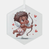 Cupido's charme glas ornament (Voorkant)