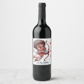 Cupido's charme is mijn Valentijn Wijn Etiket (Voorkant)